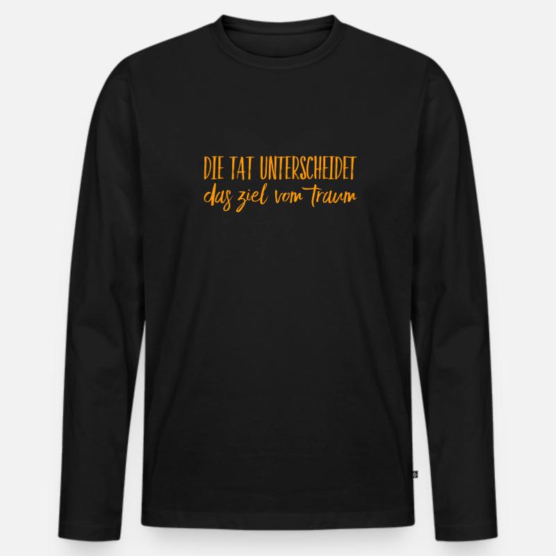 werde aktiv - Männer Premium Bio Langarmshirt - Schwarz
