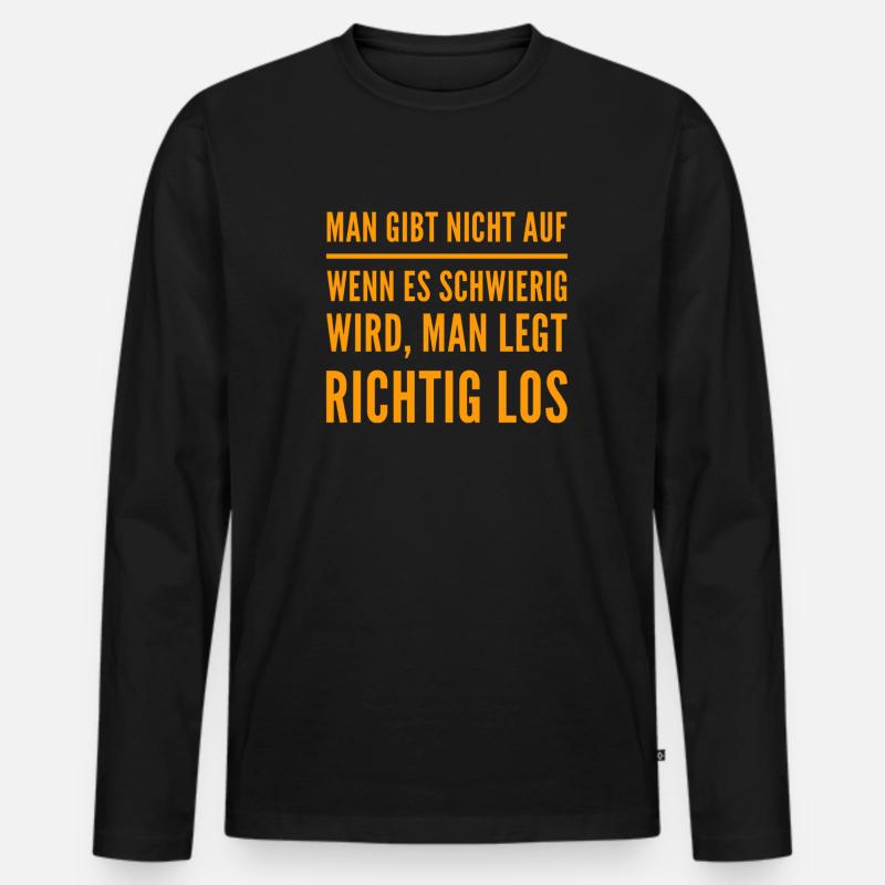 wenn es schwierig wird - Männer Premium Bio Langarmshirt - Schwarz