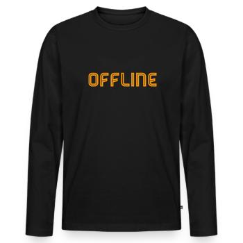 offline ist wundervoll - Männer Premium Bio Langarmshirt - Schwarz - Vorne - Nico (187cm)