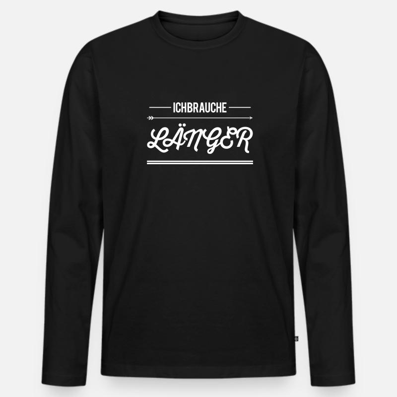 ich mag es gemütlich - Männer Premium Bio Langarmshirt - Schwarz