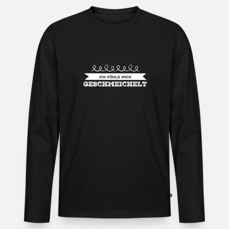 wie nett - Männer Premium Bio Langarmshirt - Schwarz