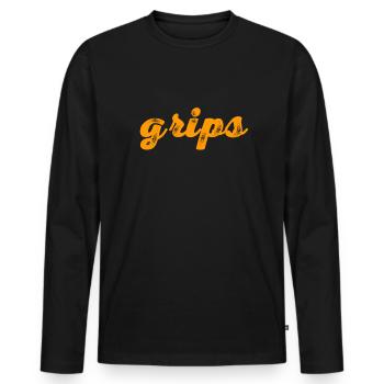 ich bin klug - Männer Premium Bio Langarmshirt - Schwarz - Vorne - Nico (187cm)