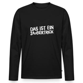 ich kann zaubern - Männer Premium Bio Langarmshirt - Schwarz - Vorne - Nico (187cm)