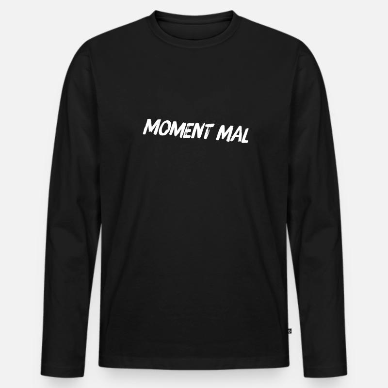 einen Augenblick - Männer Premium Bio Langarmshirt - Schwarz
