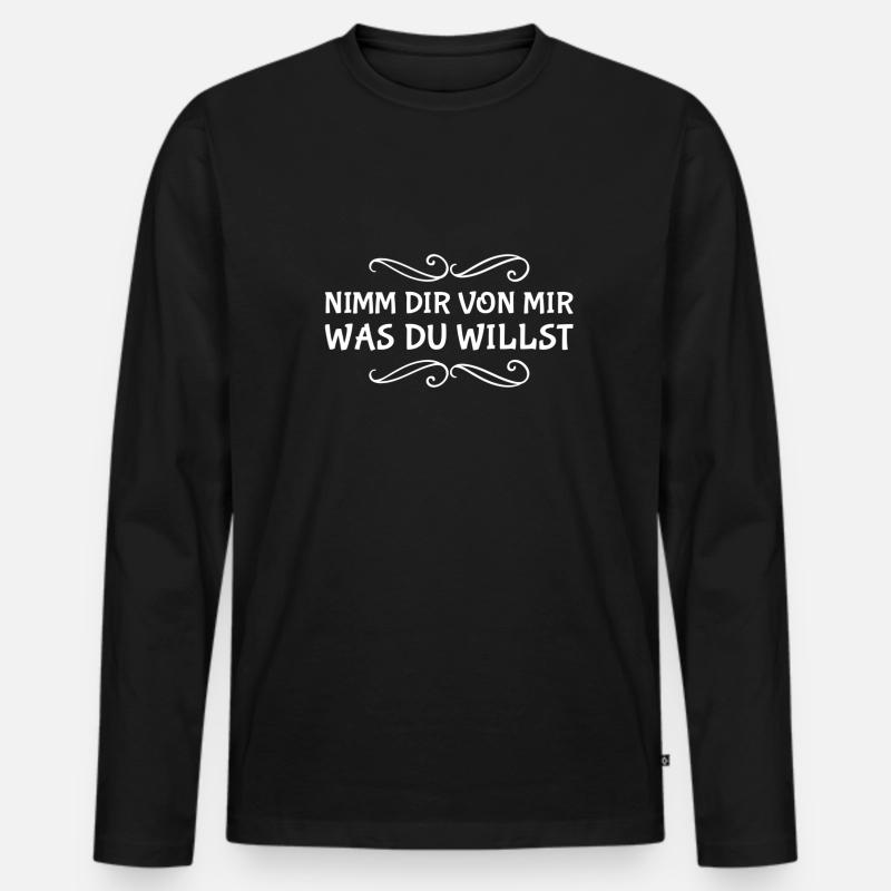 ich bin großzügig - Männer Premium Bio Langarmshirt - Schwarz