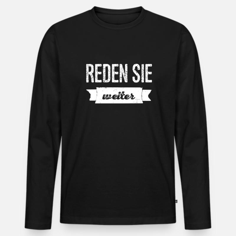 reden sie weiter - Männer Premium Bio Langarmshirt - Schwarz