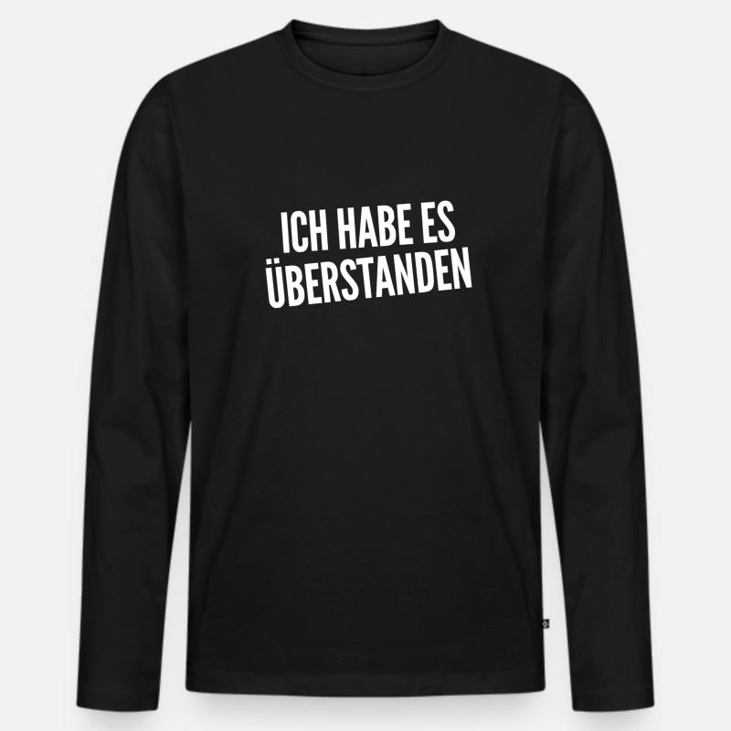 überstanden - Männer Premium Bio Langarmshirt - Schwarz