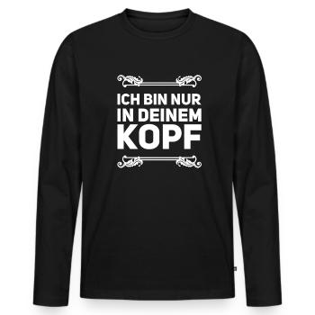 in deinem Kopf - Männer Premium Bio Langarmshirt - Schwarz - Vorne - Nico (187cm)