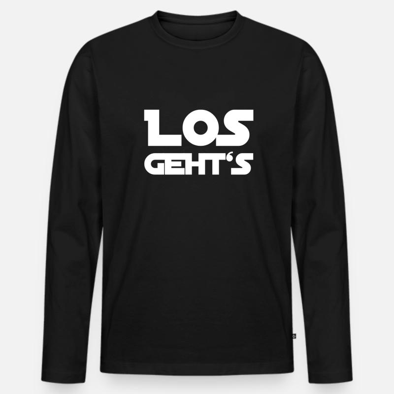 der Anfang - Männer Premium Bio Langarmshirt - Schwarz
