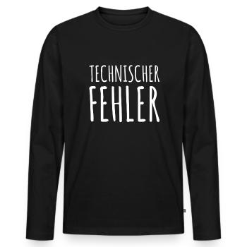hier ist etwas kaputt - Männer Premium Bio Langarmshirt - Schwarz - Vorne - Nico (187cm)