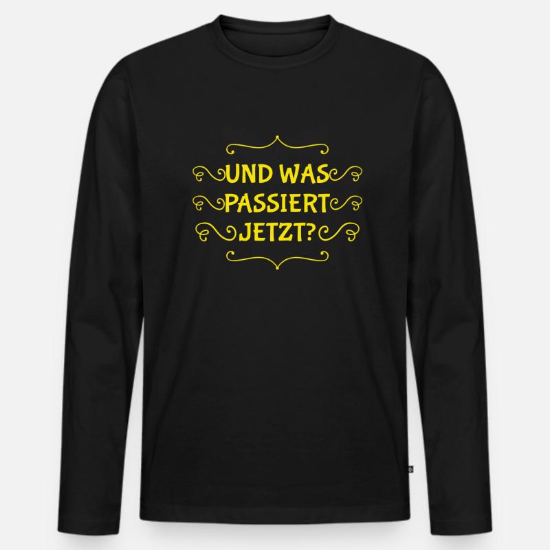 ich bin so neugierig - Männer Premium Bio Langarmshirt - Schwarz