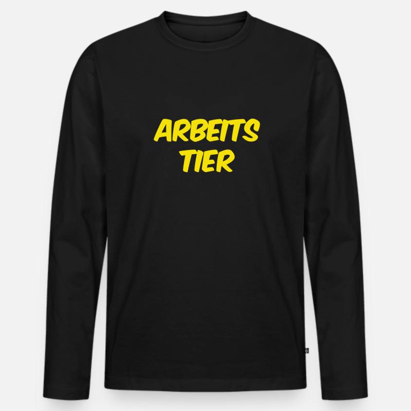 Arbeitstier - Männer Premium Bio Langarmshirt - Schwarz