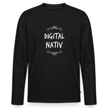 ich liebe es digital - Männer Premium Bio Langarmshirt - Schwarz - Vorne - Nico (187cm)