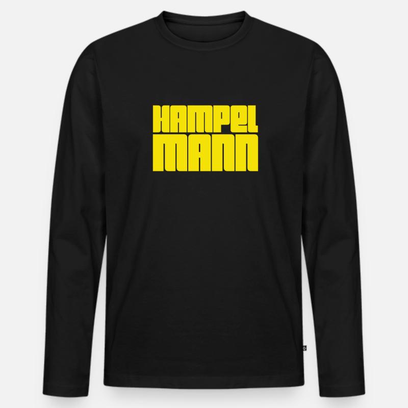 ich bin ein Hampelmann - Männer Premium Bio Langarmshirt - Schwarz
