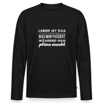 Lâche-le - T-shirt manches longues Premium bio Homme - noir - Devant - Nico (187cm)