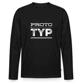 einfach ein Prototyp - Männer Premium Bio Langarmshirt - Schwarz - Vorne - Nico (187cm)