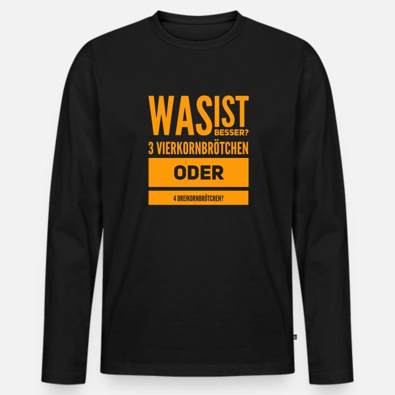 beim Bäcker - Männer Premium Bio Langarmshirt - Schwarz