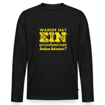 keine Hörner - Männer Premium Bio Langarmshirt - Schwarz - Vorne - Nico (187cm)