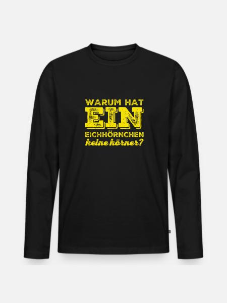 keine Hörner - Männer Premium Bio Langarmshirt - Schwarz