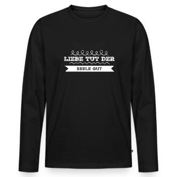 love is healing - Men's Premium Organic Long Sleeve Shirt - black - Front - Nico (187cm)