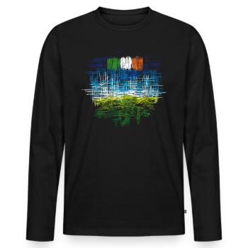 Ireland landscape - Men's Premium Organic Long Sleeve Shirt - black - Front - Nico (187cm)