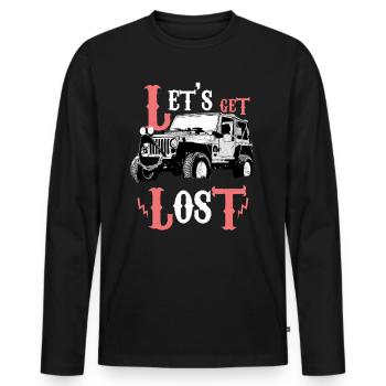 lets get lost - T-shirt manches longues Premium bio Homme - noir - Devant - Nico (187cm)