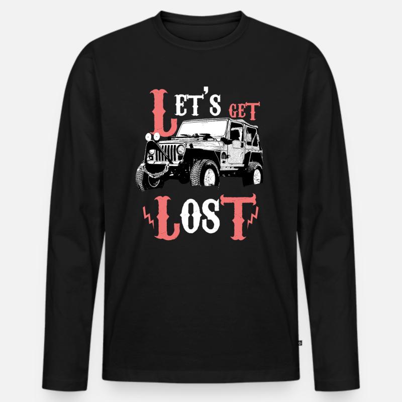 lets get lost - Männer Premium Bio Langarmshirt - Schwarz