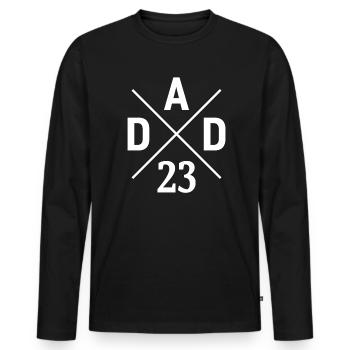 Dad 23 dad is 2023 new dad - Men's Premium Organic Long Sleeve Shirt - black - Front - Nico (187cm)