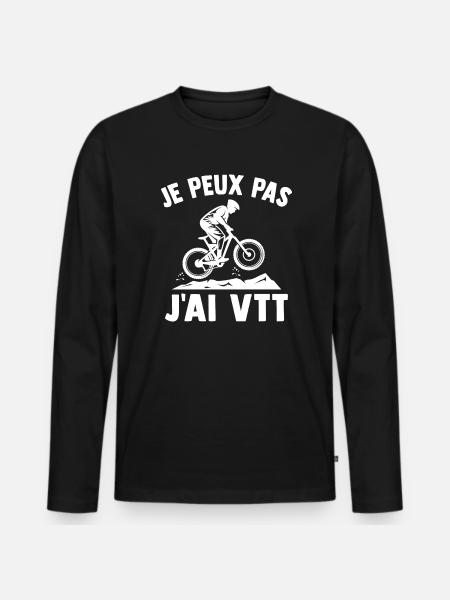 Je peux pas j'ai vtt - T-shirt manches longues Premium bio Homme - noir