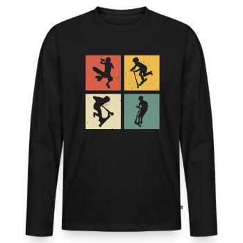 Scooter retro scooter scooter - Men's Premium Organic Long Sleeve Shirt - black - Front - Nico (187cm)