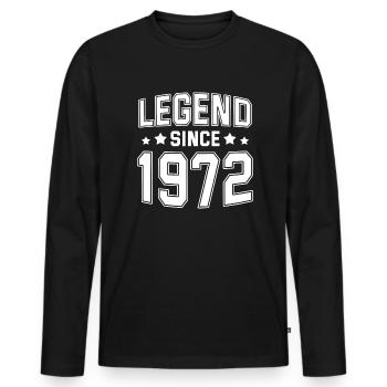 Legend since 1972 - Men's Premium Organic Long Sleeve Shirt - black - Front - Nico (187cm)