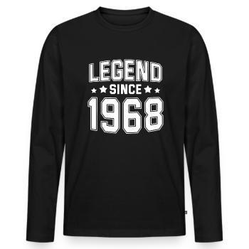 Legende seit 1968 - Männer Premium Bio Langarmshirt - Schwarz - Vorne - Nico (187cm)