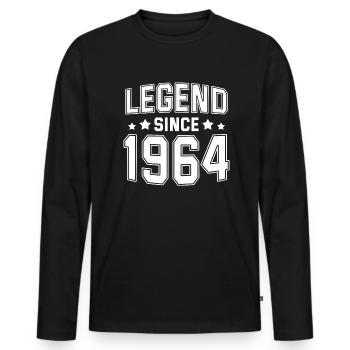 Legend since 1964 - Men's Premium Organic Long Sleeve Shirt - black - Front - Nico (187cm)