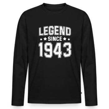 Legend since 1943 - Men's Premium Organic Long Sleeve Shirt - black - Front - Nico (187cm)