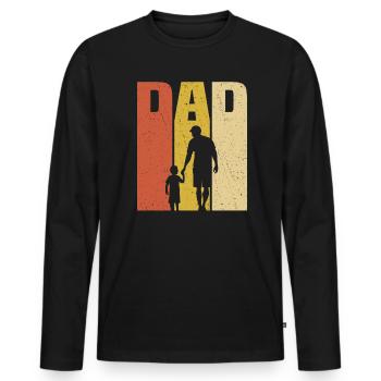 retro dad and son - T-shirt manches longues Premium bio Homme - noir - Devant - Nico (187cm)