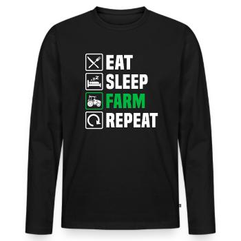 T-Shirt Landwirtschaft Geschenk Landwirt - Männer Premium Bio Langarmshirt - Schwarz - Vorne - Nico (187cm)