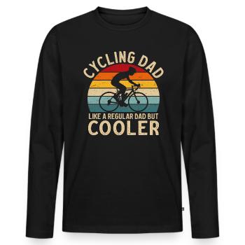 cycling dad like a regular dad but cooler - Men's Premium Organic Long Sleeve Shirt - black - Front - Nico (187cm)