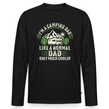 I'm a camping dad drive motorhome - Men's Premium Organic Long Sleeve Shirt - black - Front - Nico (187cm)