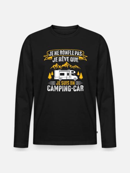 Je suis un camping car - T-shirt manches longues Premium bio Homme - noir