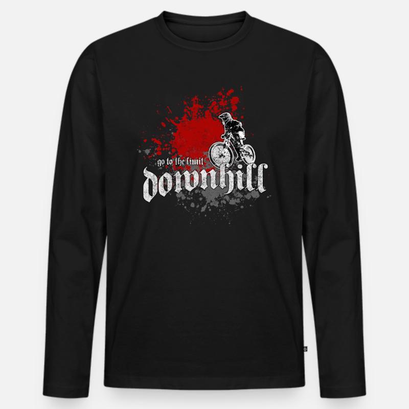 downhill - mountainbiking - Männer Premium Bio Langarmshirt - Schwarz