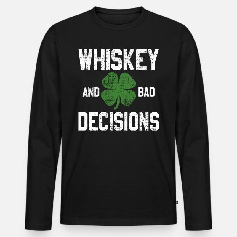 Irischer Whiskey - Männer Premium Bio Langarmshirt - Schwarz