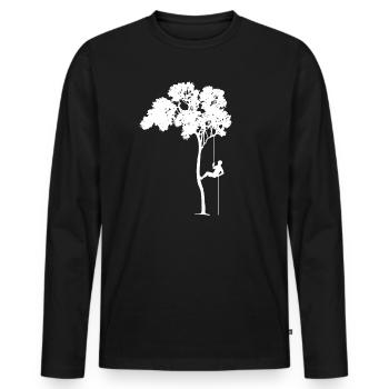 Tree rappelling climbing profession gift - Men's Premium Organic Long Sleeve Shirt - black - Front - Nico (187cm)