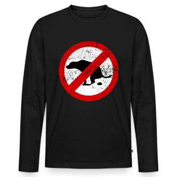 Dog shit banned hatred mutt cattle - Men's Premium Organic Long Sleeve Shirt - black - Front - Nico (187cm)