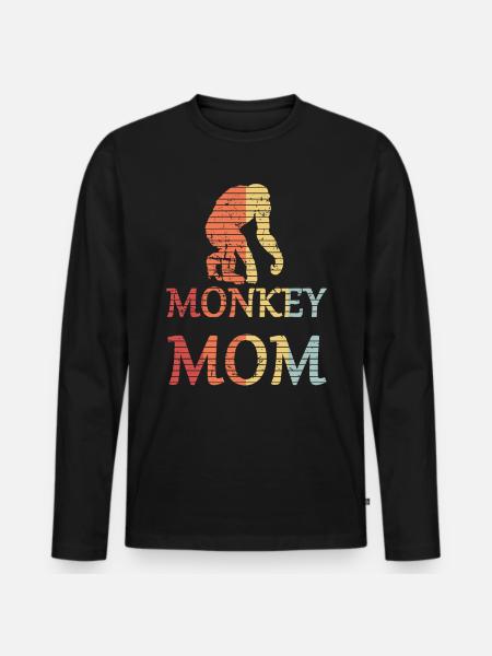 Monkey Mom Monkey mom - Men's Premium Organic Long Sleeve Shirt - black