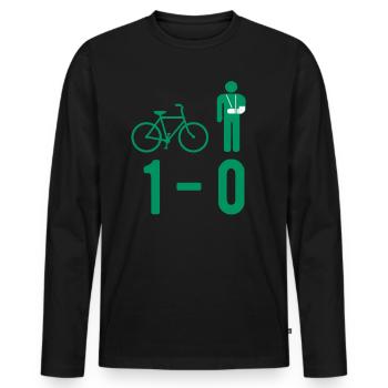 Accident de vélo plâtre fracture fracture - T-shirt manches longues Premium bio Homme - noir - Devant - Nico (187cm)