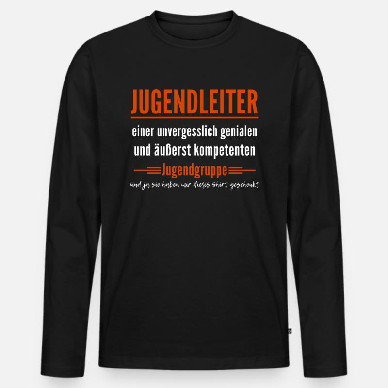 Jugendleiter Jugendgruppe Spruch Geschenk - Männer Premium Bio Langarmshirt - Schwarz