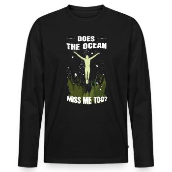 océan - T-shirt manches longues Premium bio Homme - noir - Devant - Nico (187cm)