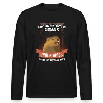 marmots - Men's Premium Organic Long Sleeve Shirt - black - Front - Nico (187cm)