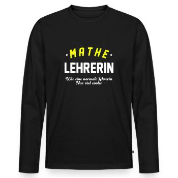Mathe Lehrerin - Männer Premium Bio Langarmshirt - Schwarz - Vorne - Nico (187cm)