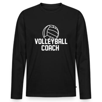 Volleyball Coach Trainer - Männer Premium Bio Langarmshirt - Schwarz - Vorne - Nico (187cm)